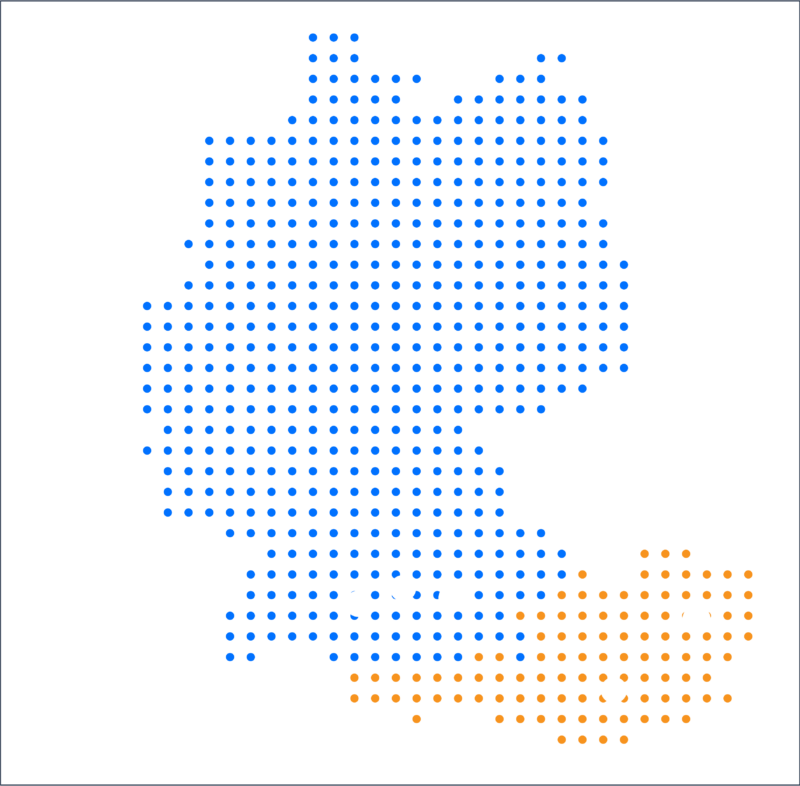 Karte der FondsKonzept-Standorte in Deutschland und Österreich